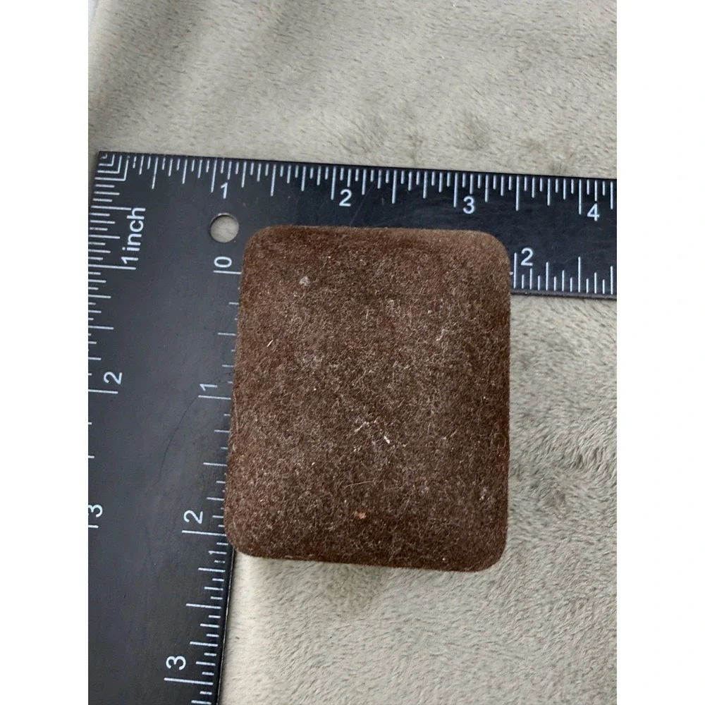 Vintage Dotson Jewelry Presentation Box Brown Velvet Hinged Small 2.5